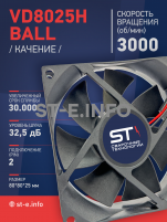 Вентилятор  VD8025H Ball (качения) 12V - st-e.info - Кольчугино